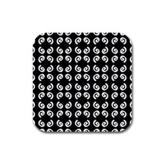 Abstrait spirale blanc/noir Rubber Square Coaster (4 pack) 