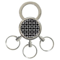 Abstrait spirale blanc/noir 3-Ring Key Chain