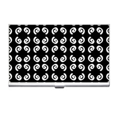 Abstrait spirale blanc/noir Business Card Holder