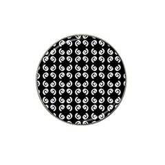 Abstrait spirale blanc/noir Hat Clip Ball Marker