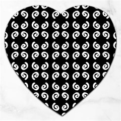 Abstrait spirale blanc/noir Jigsaw Puzzle (Heart)