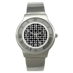 Abstrait spirale blanc/noir Stainless Steel Watch