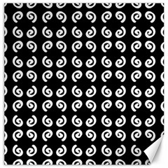 Abstrait spirale blanc/noir Canvas 16  x 16 