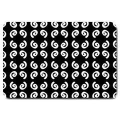 Abstrait spirale blanc/noir Large Doormat 