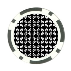 Abstrait spirale blanc/noir Poker Chip Card Guard