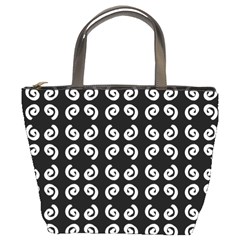 Abstrait spirale blanc/noir Bucket Bag