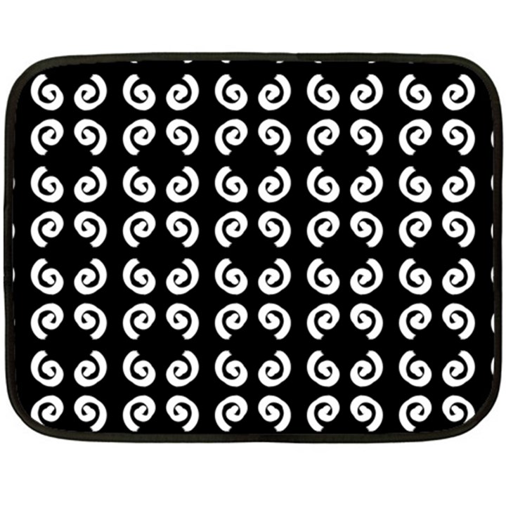 Abstrait spirale blanc/noir Double Sided Fleece Blanket (Mini) 