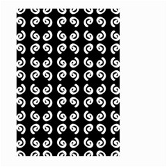 Abstrait spirale blanc/noir Large Garden Flag (Two Sides)