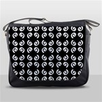 Abstrait spirale blanc/noir Messenger Bag Front