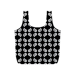 Abstrait spirale blanc/noir Full Print Recycle Bag (S)