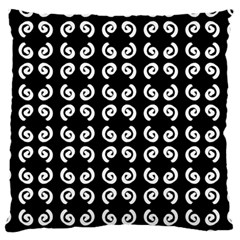 Abstrait Spirale Blanc/noir Large Flano Cushion Case (one Side) by kcreatif