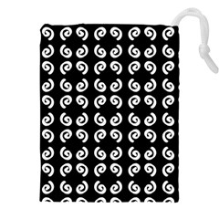 Abstrait Spirale Blanc/noir Drawstring Pouch (4xl)