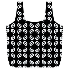 Abstrait Spirale Blanc/noir Full Print Recycle Bag (xxxl)