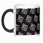 French France Fleur De Lys Metal Pattern black and white antique vintage black rocker Morph Mugs Left