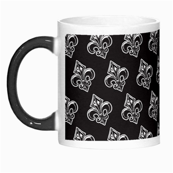 French France Fleur De Lys Metal Pattern black and white antique vintage black rocker Morph Mugs