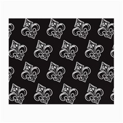 French France Fleur De Lys Metal Pattern Black And White Antique Vintage Black Rocker Small Glasses Cloth (2 Sides)