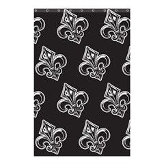 French France Fleur De Lys Metal Pattern Black And White Antique Vintage Black Rocker Shower Curtain 48  X 72  (small)  by Quebec