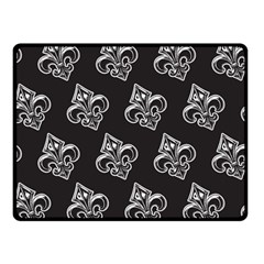 French France Fleur De Lys Metal Pattern Black And White Antique Vintage Black Rocker Double Sided Fleece Blanket (small)  by Quebec