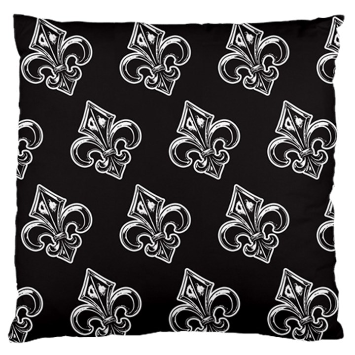 French France Fleur De Lys Metal Pattern black and white antique vintage black rocker Standard Flano Cushion Case (One Side)