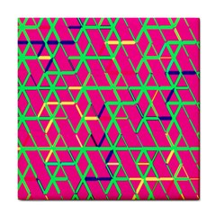 Abstrait Neon Rose Tile Coaster