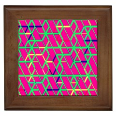 Abstrait Neon Rose Framed Tile by kcreatif