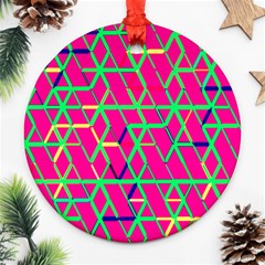 Abstrait Neon Rose Ornament (Round)