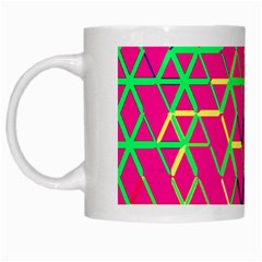 Abstrait Neon Rose White Mugs by kcreatif