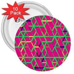 Abstrait Neon Rose 3  Buttons (10 Pack)  by kcreatif