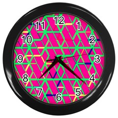 Abstrait Neon Rose Wall Clock (Black)