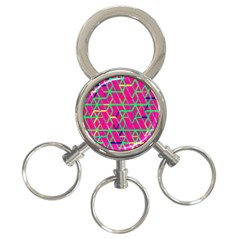 Abstrait Neon Rose 3-ring Key Chain by kcreatif