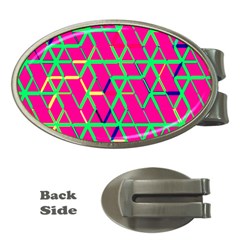 Abstrait Neon Rose Money Clips (oval)  by kcreatif