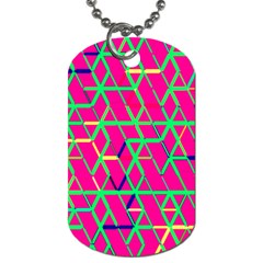 Abstrait Neon Rose Dog Tag (Two Sides)