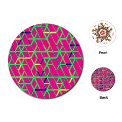 Abstrait Neon Rose Playing Cards Single Design (round) by kcreatif