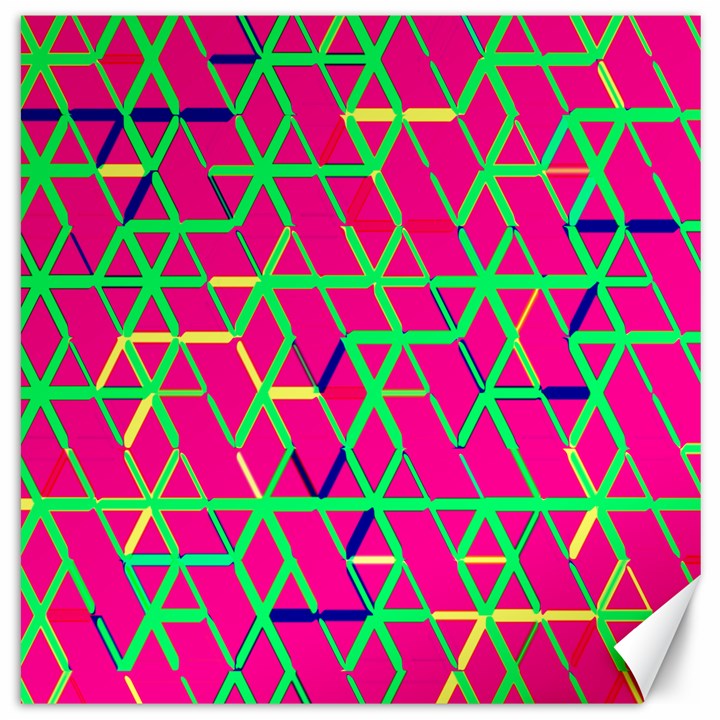 Abstrait Neon Rose Canvas 12  x 12 