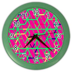 Abstrait Neon Rose Color Wall Clock