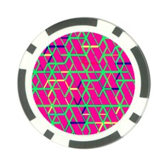 Abstrait Neon Rose Poker Chip Card Guard by kcreatif