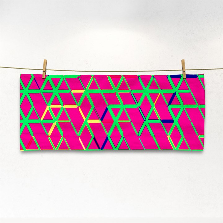 Abstrait Neon Rose Hand Towel