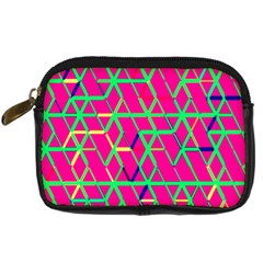 Abstrait Neon Rose Digital Camera Leather Case