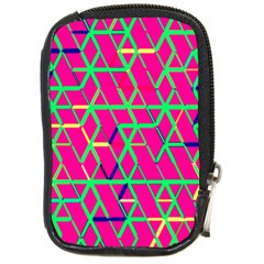 Abstrait Neon Rose Compact Camera Leather Case