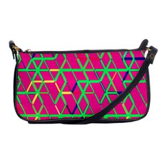 Abstrait Neon Rose Shoulder Clutch Bag by kcreatif