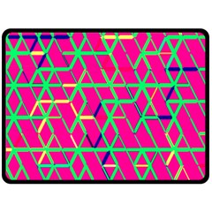 Abstrait Neon Rose Fleece Blanket (large)  by kcreatif