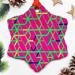 Abstrait Neon Rose Ornament (snowflake) by kcreatif