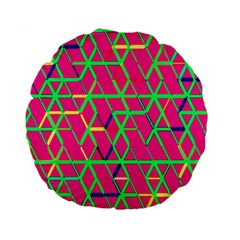 Abstrait Neon Rose Standard 15  Premium Round Cushions by kcreatif