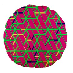 Abstrait Neon Rose Large 18  Premium Round Cushions by kcreatif