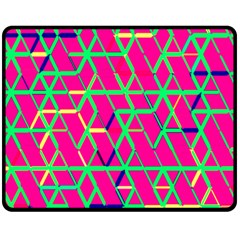 Abstrait Neon Rose Double Sided Fleece Blanket (medium)  by kcreatif