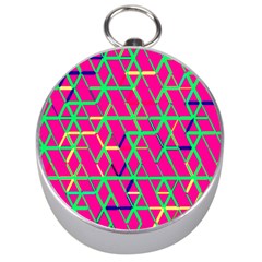 Abstrait Neon Rose Silver Compasses by kcreatif