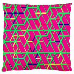 Abstrait Neon Rose Large Flano Cushion Case (one Side) by kcreatif