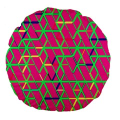 Abstrait Neon Rose Large 18  Premium Flano Round Cushions