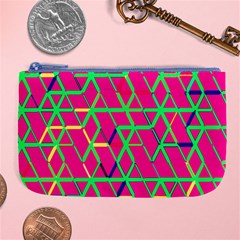 Abstrait Neon Rose Large Coin Purse by kcreatif