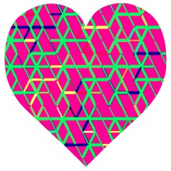 Abstrait Neon Rose Wooden Puzzle Heart